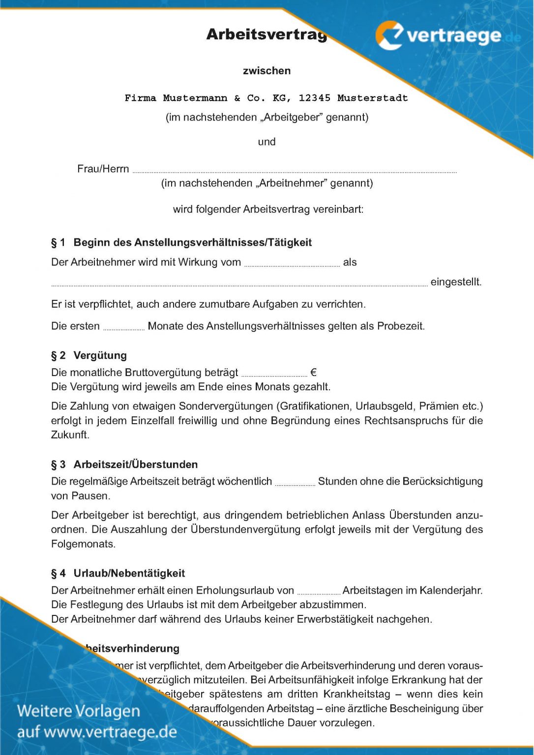 Wichtige Bestandteile eines Arbeitsvertrages Vertraege.de